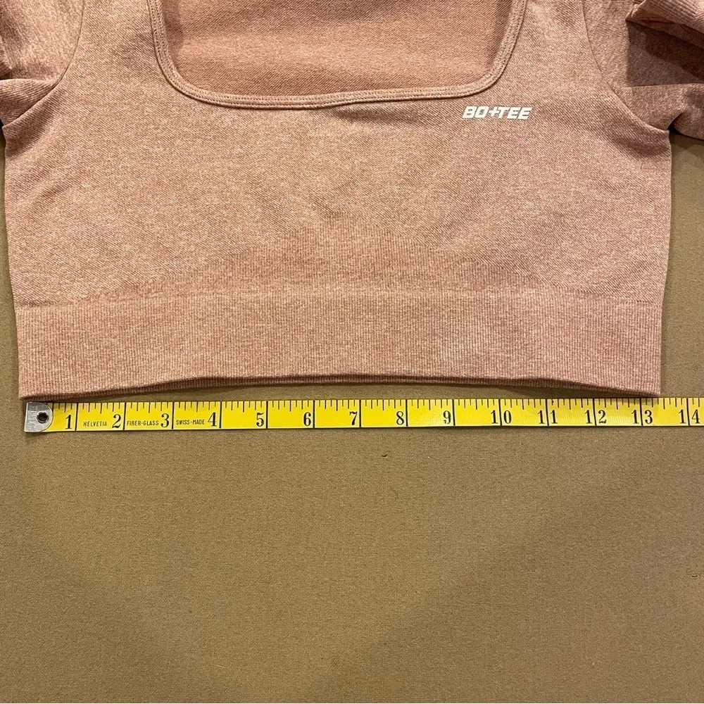 BO+TEE Long Sleeve Crop Top Light Mauve/ Rose *Size Small/Medium*